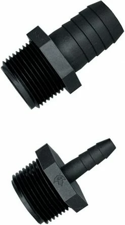 Green Leaf Male Adapter 1/8 inch Thread w/ 3/8 inch Barb A1838P - Sprayer Accessories