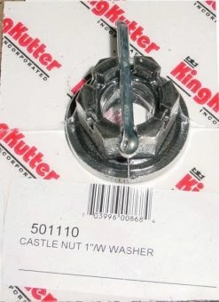 King Kutter 1inch Castle Nut With Washer and Cotter Pin 501110 - Parts & Repair