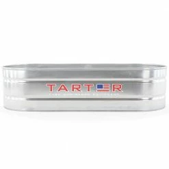 Tarter 3' x 2' x 8' Oval Galvanized Stock Tank - WT328 - Waterers