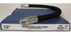 Royal Brass Two Wire Hydraulic Hose Assembly 1/2 inch x 24 inch Male Swivel Ends 1/2 x 24 - Couplings & Fittings