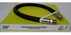 Royal Brass Two Wire Hydraulic Hose Assembly 3/8 inch x 24 inch Male Swivel Ends 3/8 x 24 - Couplings & Fittings