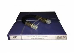 Royal Brass Two Wire Hydraulic Hose Assembly 1/2 inch x 12 inch Male Swivel Ends 1/2 x 12 - Couplings & Fittings